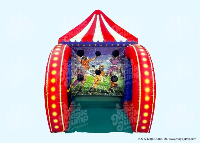 Inflatable football toss carnival game with target holes